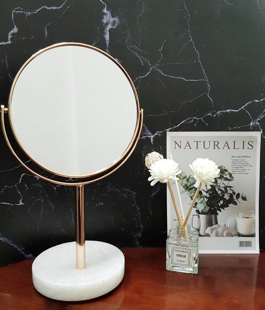 TABLE MIRROR WITH MARBLE BASE VIETNAM STONE IMPORT EXPORT JOINT STOCK