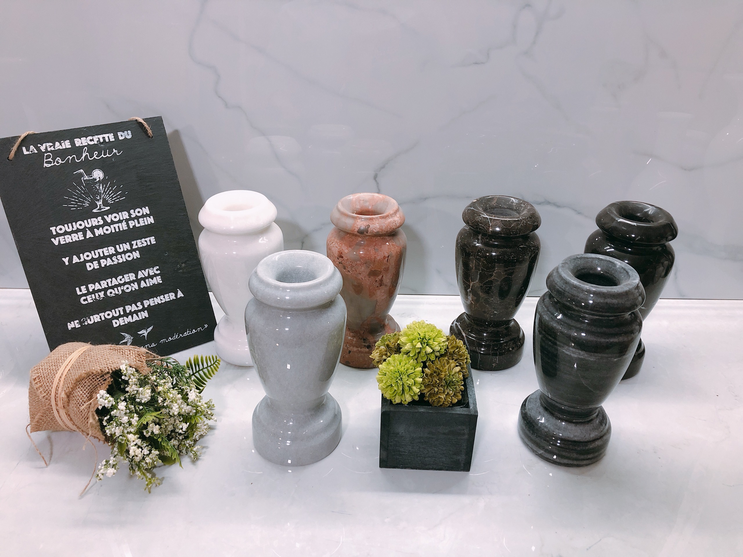STONE PRODUCT FLOWER VASE BH2111 VIETNAM STONE IMPORT EXPORT JOINT