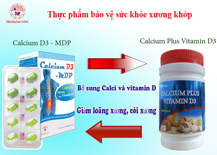 Thực phẩm Calci D3 - MDP và Calcium Plus Vitamin D3