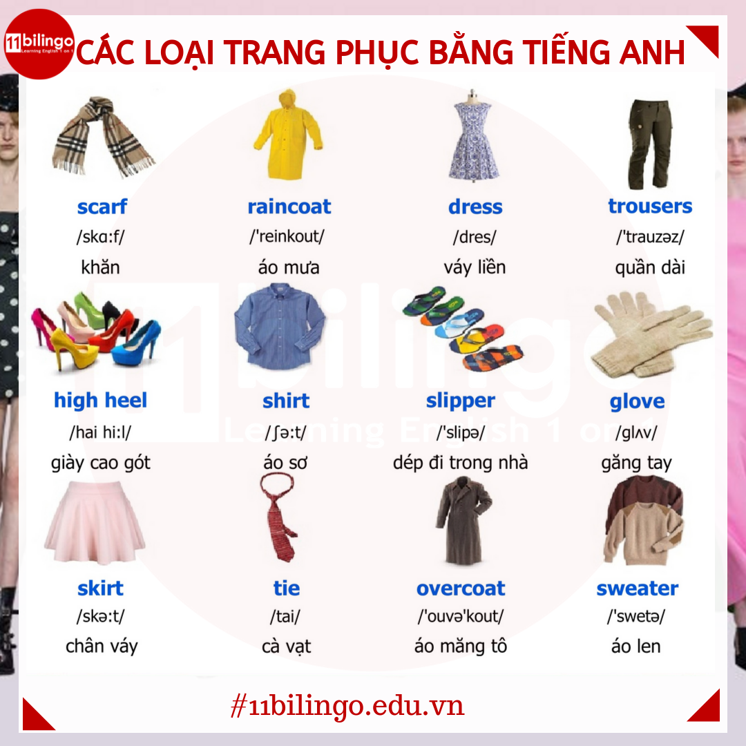 11Bilingo - Từ Vựng Tiếng Anh Về Thời Trang