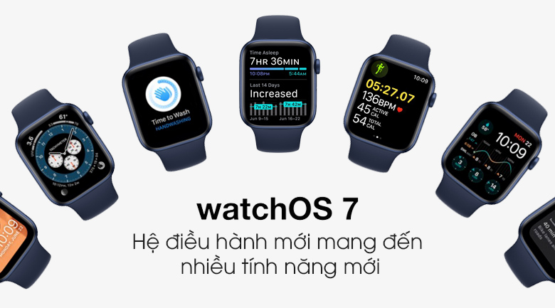 Apple Watch S6 44mm viền nhôm dây cao su - Chính hãng VN/A