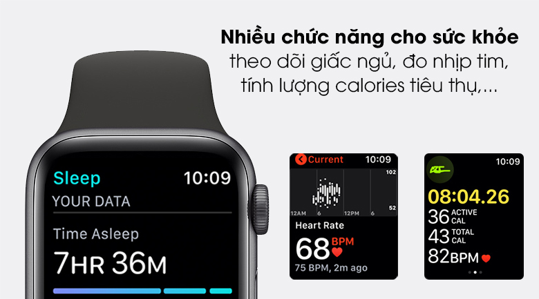 Apple Watch SE 44mm viền nhôm dây cao su