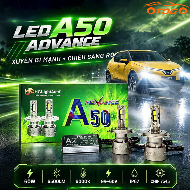 đèn LED A50 Advance H7 cho xe điện