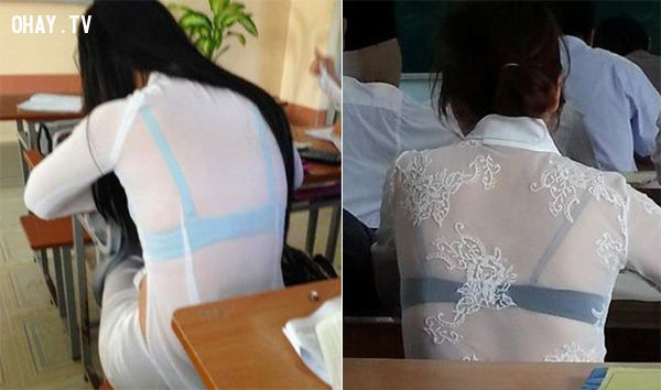 áo dài mỏng lộ hàng