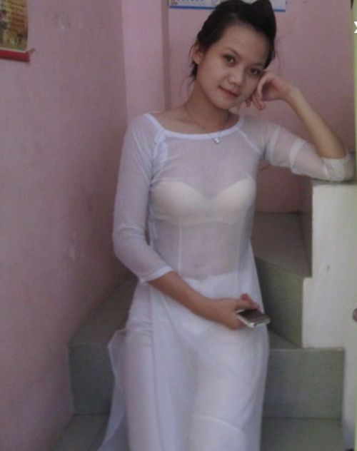 áo dài nữ sinh mỏng