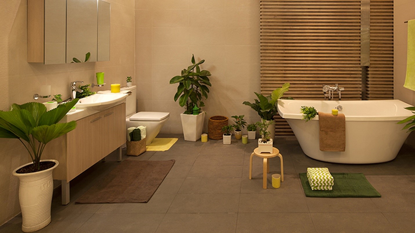 Phòng tắm cây xanh: Phòng tắm cây xanh đem lại không khí trong lành và giúp giảm stress trong cuộc sống hối hả. Đây là một trend mới với nhiều ưu điểm vượt trội so với các thiết kế phòng tắm truyền thống. Bạn nhất định sẽ yêu thích không gian sống thực sự tươi mới và gần gũi với thiên nhiên.