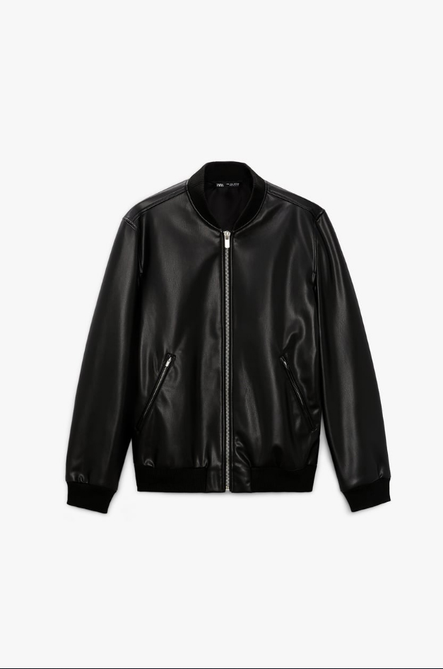 Ak2314 - Zara Faux Leather Bomber Jacket