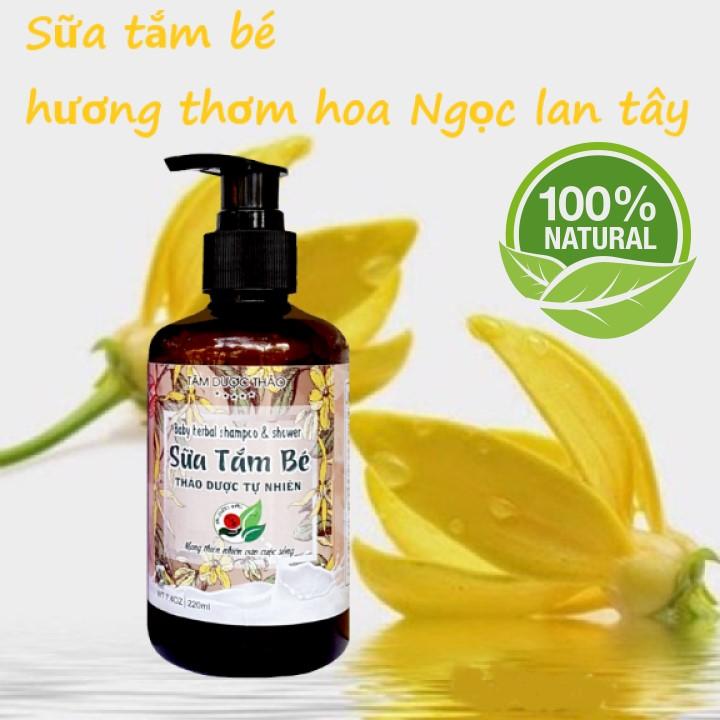 Sữa tắm bé thảo dược Tâm Dược Thảo 220ml hương hoa ngọc lan tây