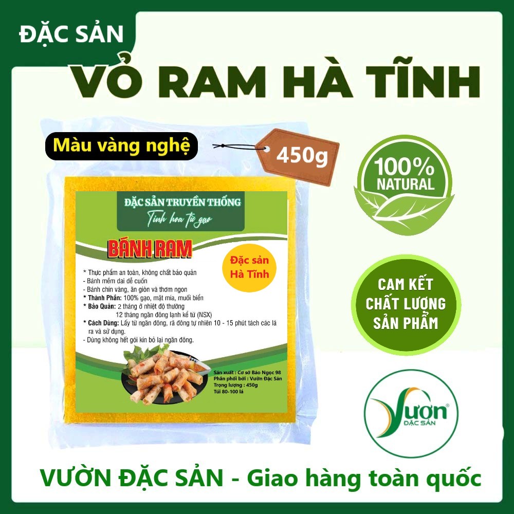 Vỏ Ram Hà Tĩnh 450g (80-100 Lá) Bánh Đa Nem Cuốn Chả Ram Giòn Rụm - Vườn Đặc Sản