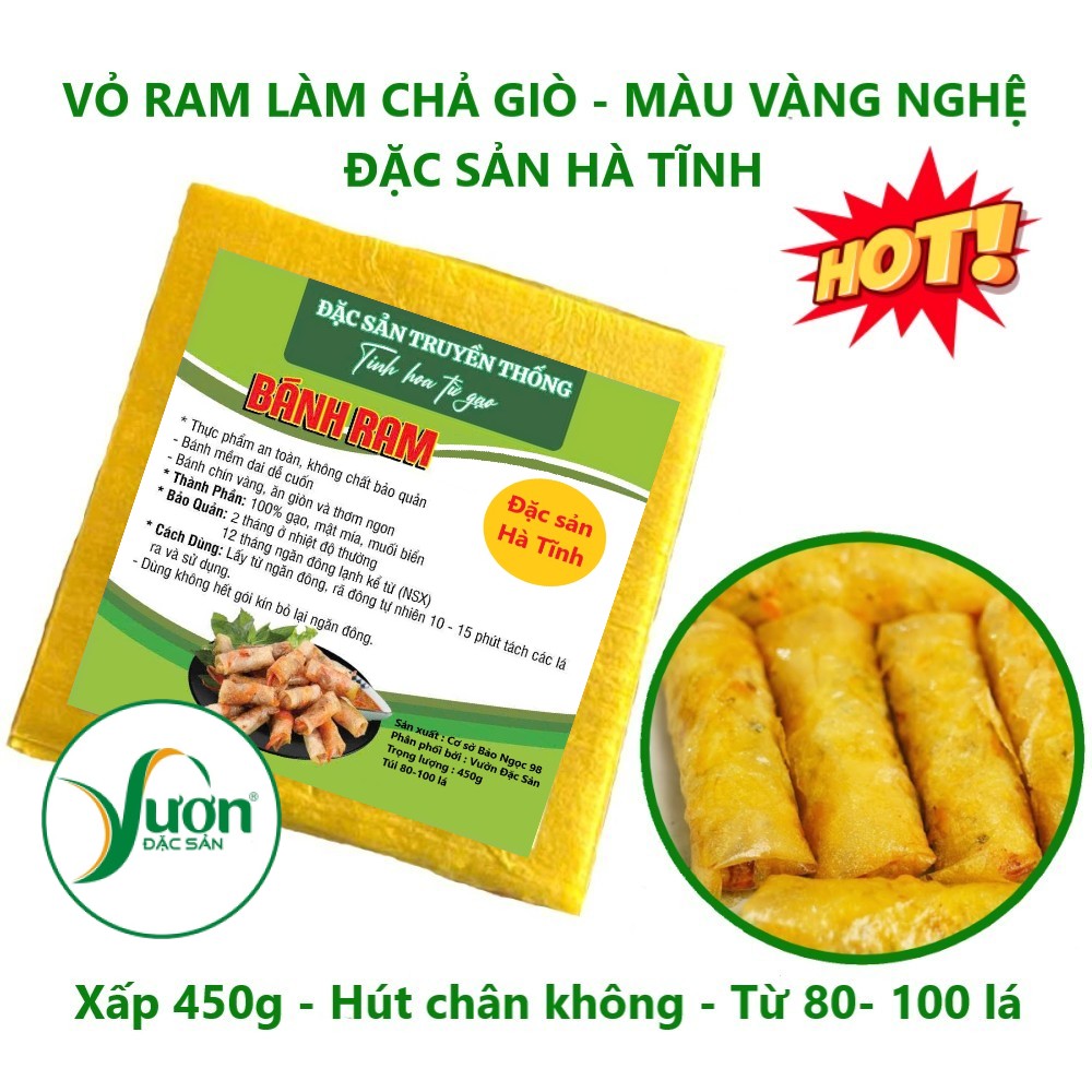 Vỏ Ram Hà Tĩnh 450g (80-100 Lá) Bánh Đa Nem Cuốn Chả Ram Giòn Rụm - Vườn Đặc Sản