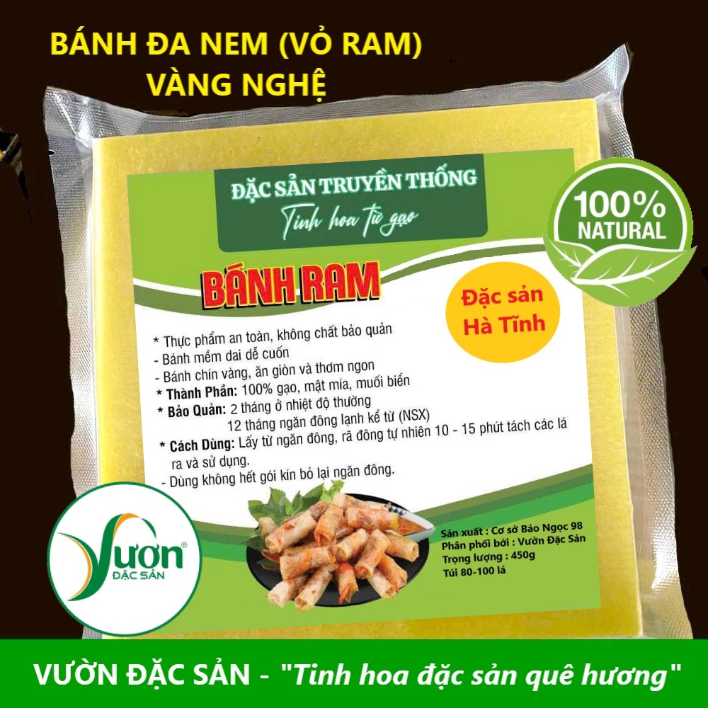 Vỏ Ram Hà Tĩnh 450g (80-100 Lá) Bánh Đa Nem Cuốn Chả Ram Giòn Rụm - Vườn Đặc Sản