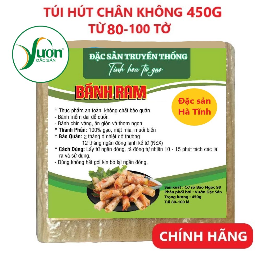 Vỏ Ram Hà Tĩnh 450g (80-100 Lá) Bánh Đa Nem Cuốn Chả Ram Giòn Rụm - Vườn Đặc Sản