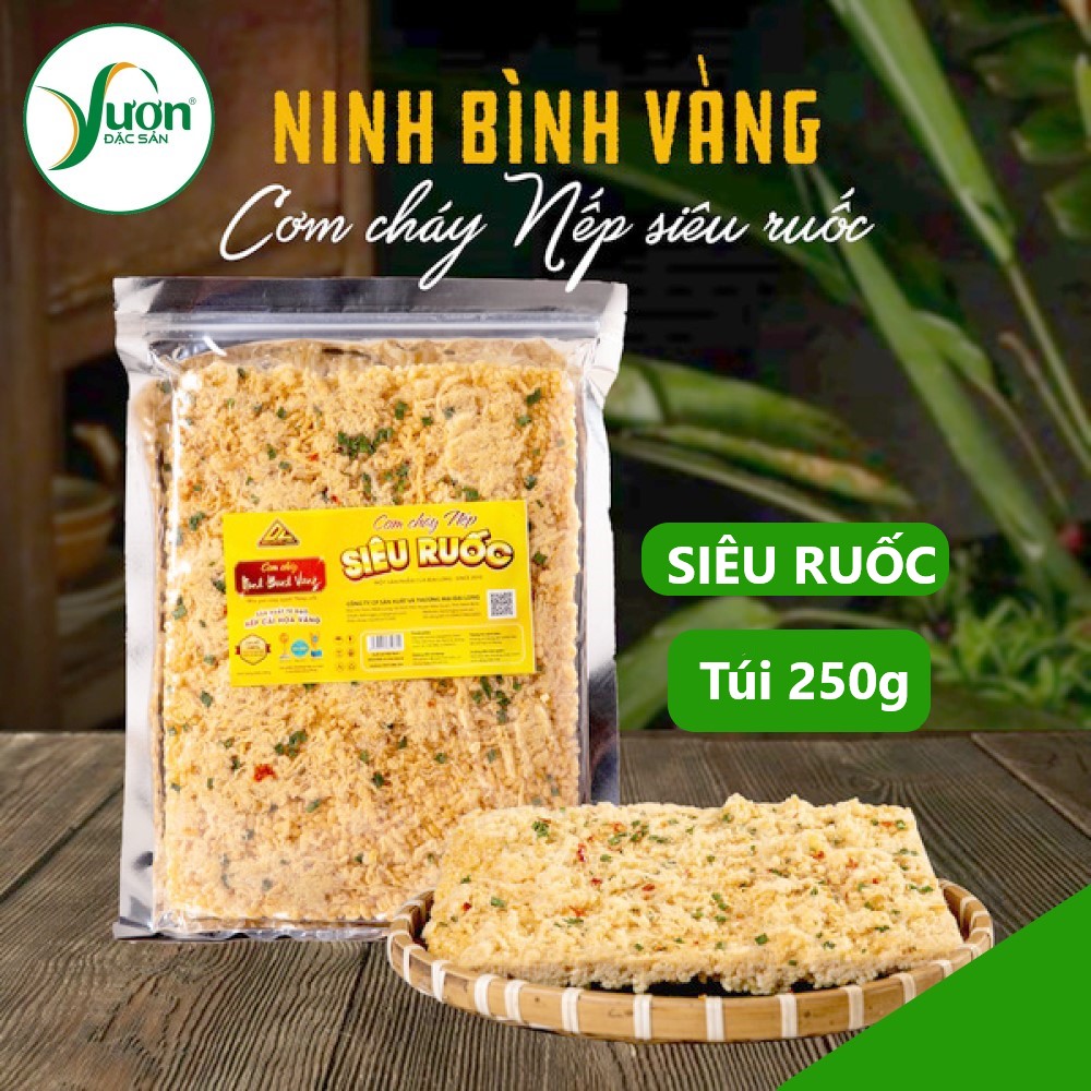 Thùng 30 gói Cơm cháy NẾP HƯƠNG siêu ruốc (Chà bông) 250g Đại Long Ninh Bình đặc biệt ngon sử lý tách dầu - Vườn Đặc Sản