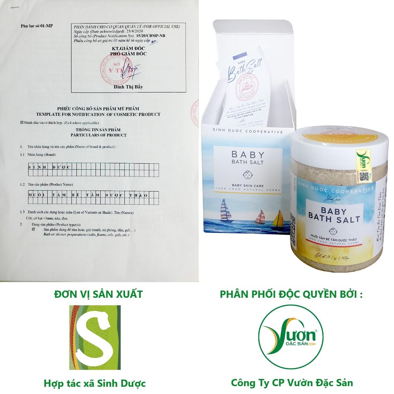 Muối tắm bé Tâm Dược Thảo - Sạch Rôm Sảy, Dị Ứng, Hăm Tã