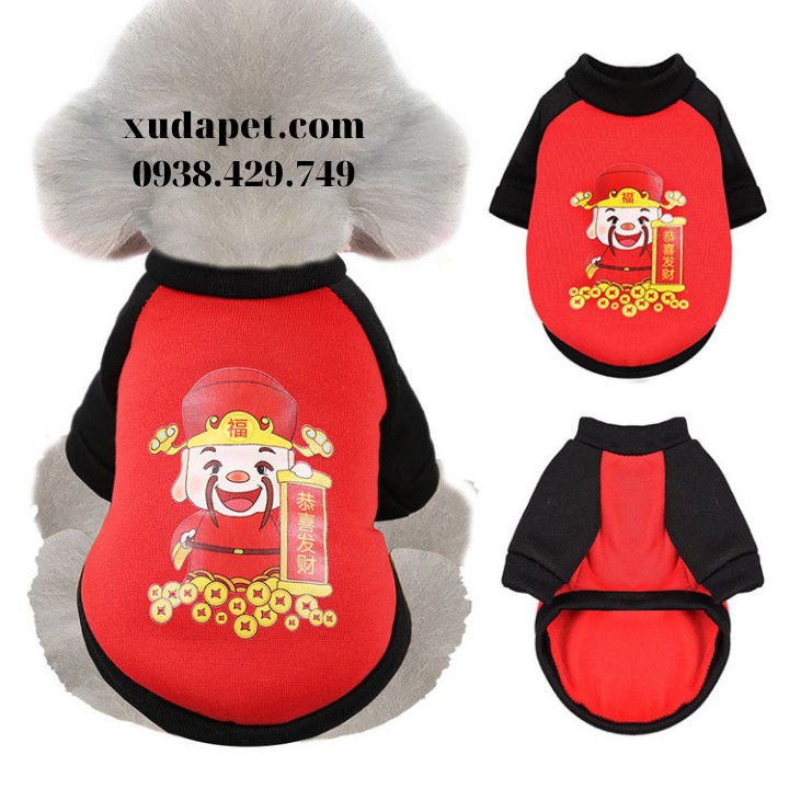 Áo hình thần tài cho chó mèo Xudapet