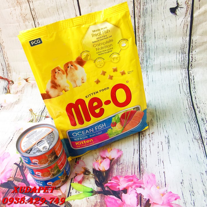 Combo Thức Ăn Cho Mèo Con 1.1kg và 3 Hộp Pate Cho Mèo Nhiều Vị