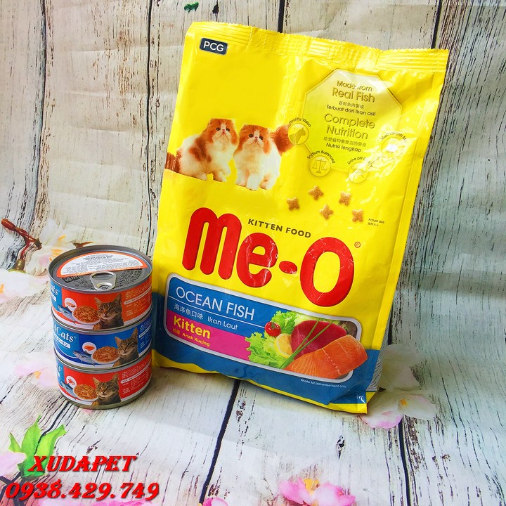 Combo Thức Ăn Cho Mèo Con 1.1kg và 3 Hộp Pate Cho Mèo Nhiều Vị