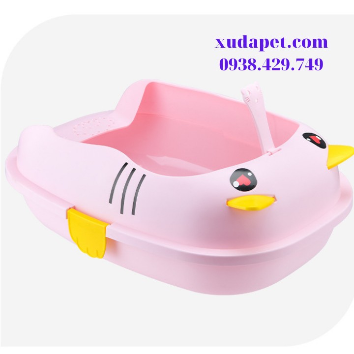 Khay vệ sinh cho mèo Xudapet hình mặt mèo dễ thương