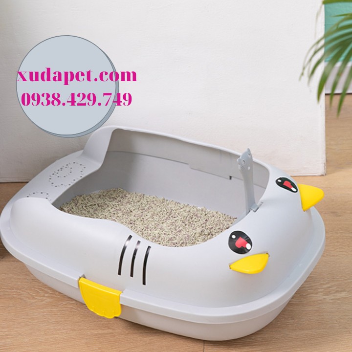 Khay vệ sinh cho mèo Xudapet hình mặt mèo dễ thương