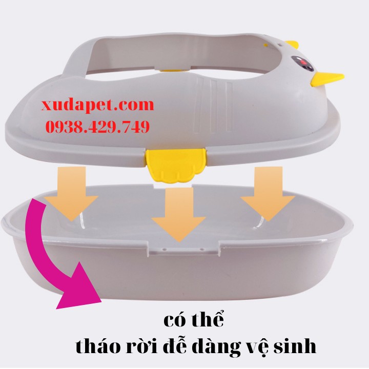 Khay vệ sinh cho mèo Xudapet hình mặt mèo dễ thương