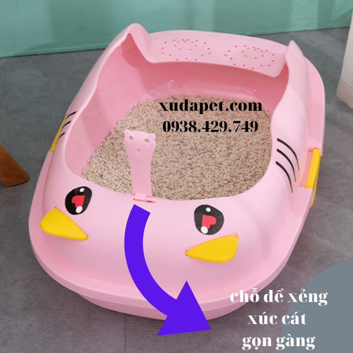 Khay vệ sinh cho mèo Xudapet hình mặt mèo dễ thương