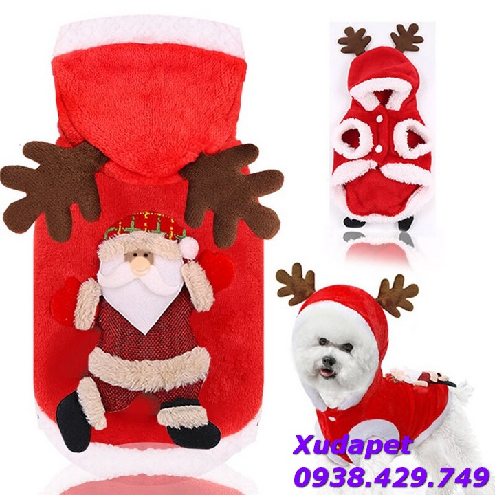  Áo Ông Già Noel Vui Vẻ Cho Mèo Chó