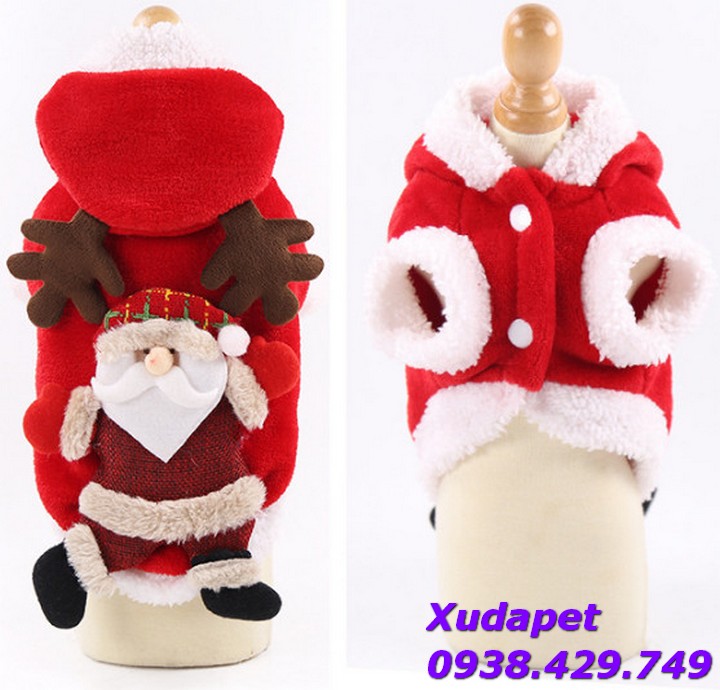  Áo Ông Già Noel Vui Vẻ Cho Mèo Chó