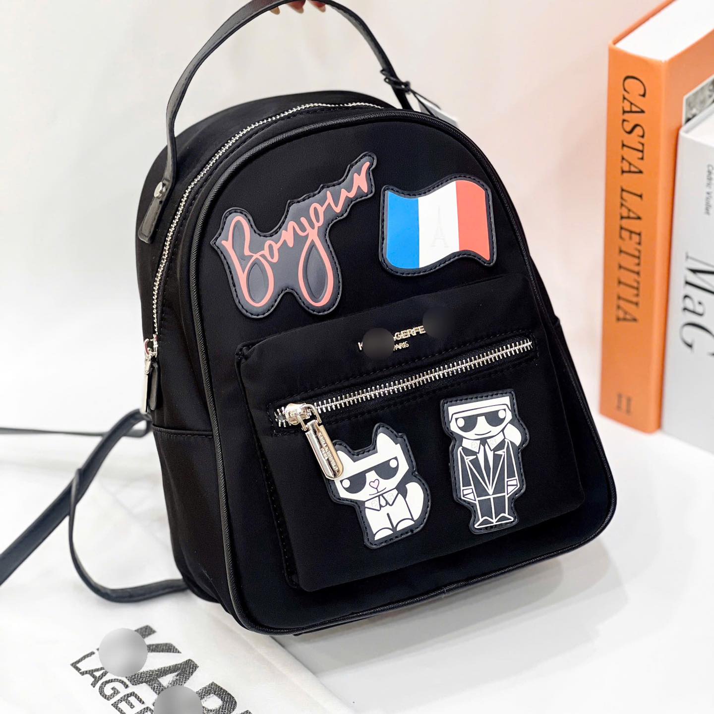 Balo K🅰rl-L🅰g3rf3ld Amour Nylon Mini Backpack