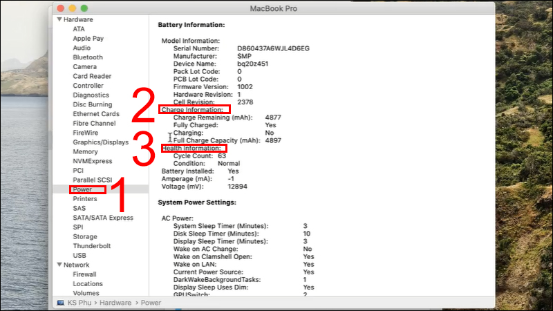 Cách kiểm tra số lần sạc và độ chai pin của MacBook mà không cần phần mềm hỗ trợ
