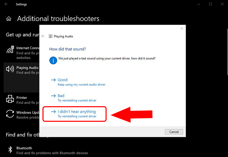 Sử dụng Troubleshoot để cài đặt Audio hay Sound Driver 