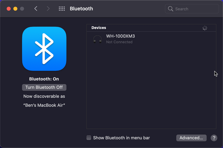 Cách 1: Bật Bluetooth trên Menu