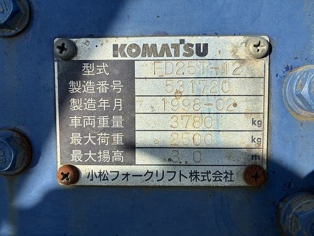tem nhôm nameplate thông số kỹ thuật xe nâng komatsu fd25t-12