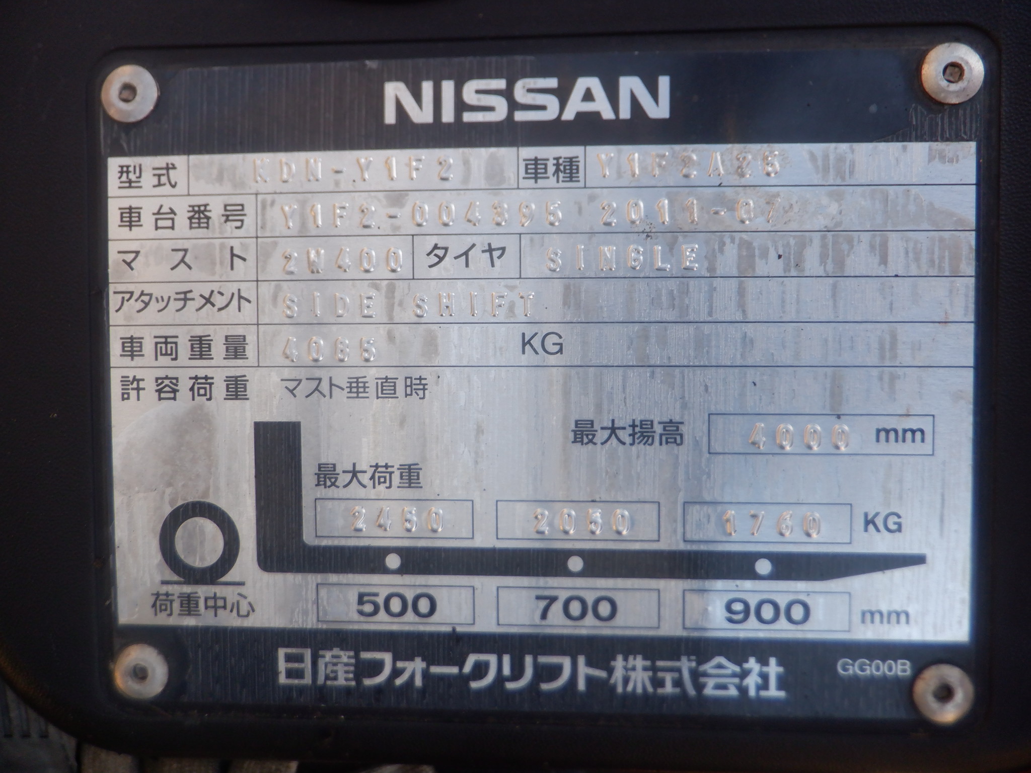 XE NÂNG DẦU NISSAN  Y1F2A25 004395  LH:096.235.1368