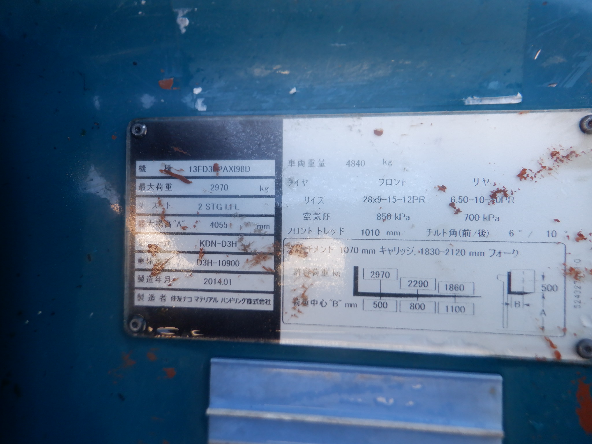 XE NÂNG DẦU SUMITOMO 13FD30PAXI98D D3H-10900 LH:096.235.1368