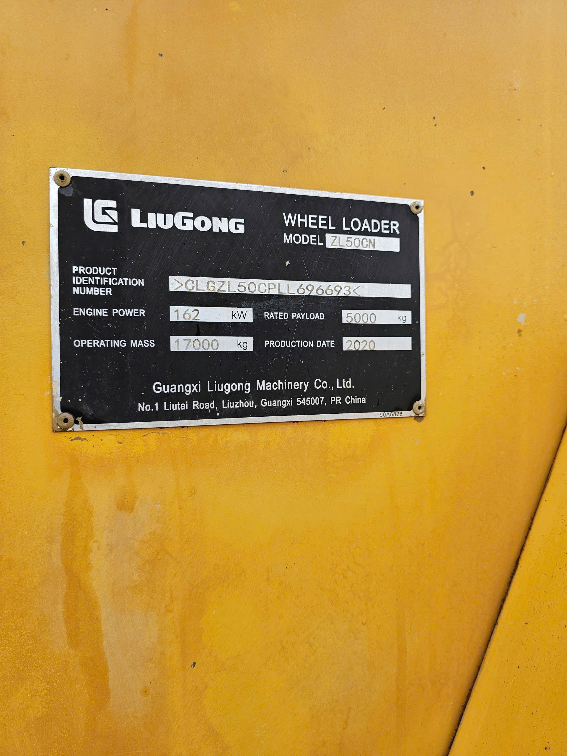 Xúc lật cũ LIUGONG ZL50CN gầu 3,3 m3 sản xuất năm 2020 giá rẻ