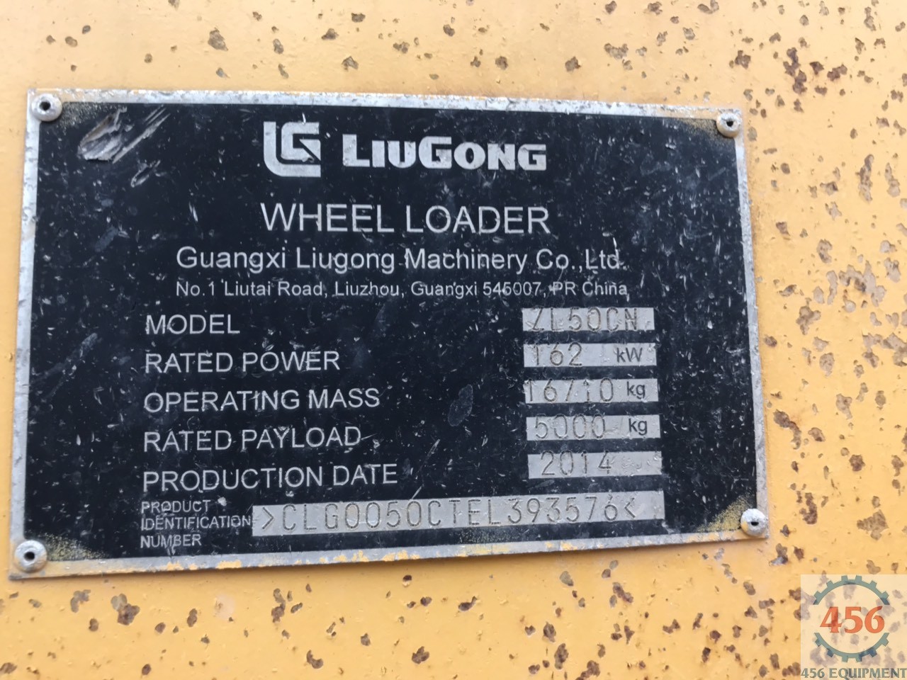 BÁN XÚC LẬT CŨ GẦU 3 KHỐI LIUGONG 50CN SẢN XUẤT NĂM 2014