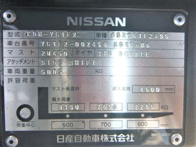 XE NÂNG DẦU NISSAN  YG1F2A35 002456  LH:096.235.1368