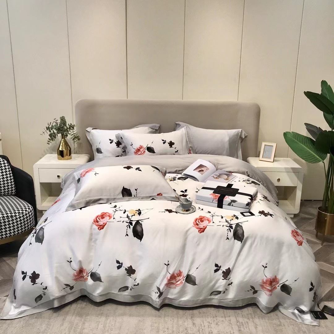 Bộ chăn ga gối Lụa Tencel 80S Freemonde cao cấp MD.Decor - Bedding, full  hộp nhập khẩu nhiều màu trơn phối sang trọng