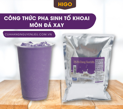 cách pha sinh tố khoai môn đá xay