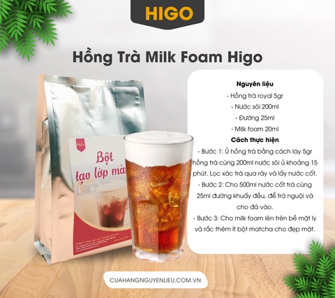 cách pha hồng trà milk foam