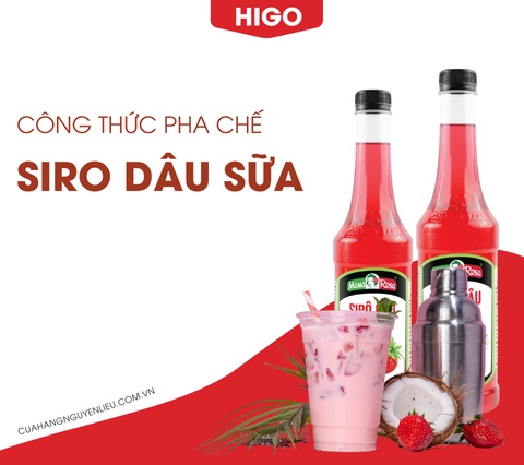 cách pha siro dâu sữa