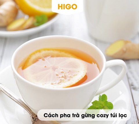 cách pha trà gừng cozy túi lọc