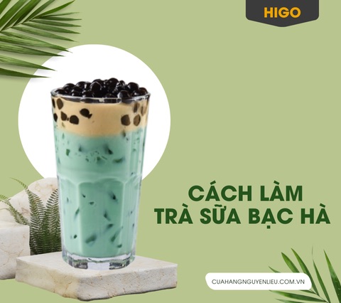 cách pha trà sữa bạc hà bằng siro mama rosa