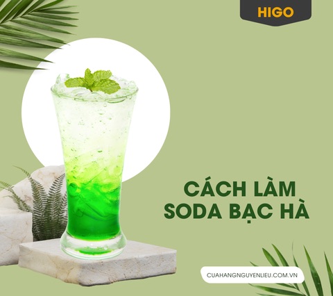 cách pha soda bạc hà bằng siro mama rosa
