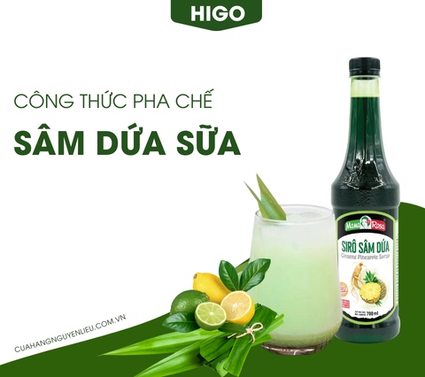 cách pha chế siro sâm dứa sữa