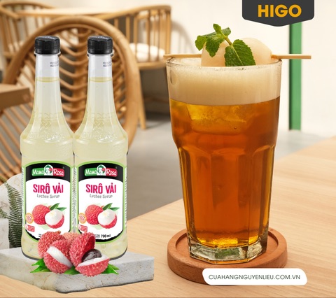 cách pha trà vải với siro mama rosa