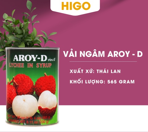 Vải ngâm đóng hộp Aroy – D