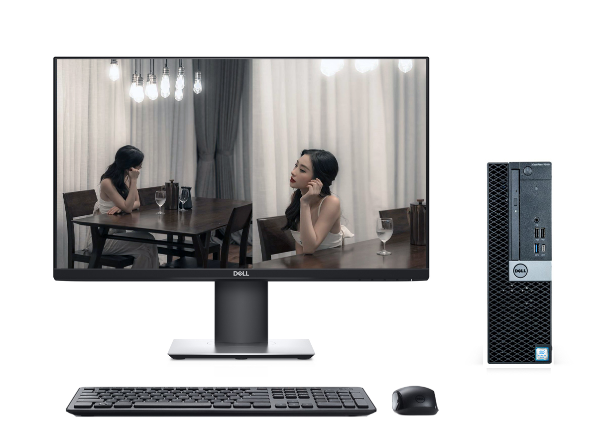 Bộ máy tính để bàn Dell OPTIPLEX 7050 - Màn hình Dell 24 inch FullHD P-Series - Chuột phím Dell