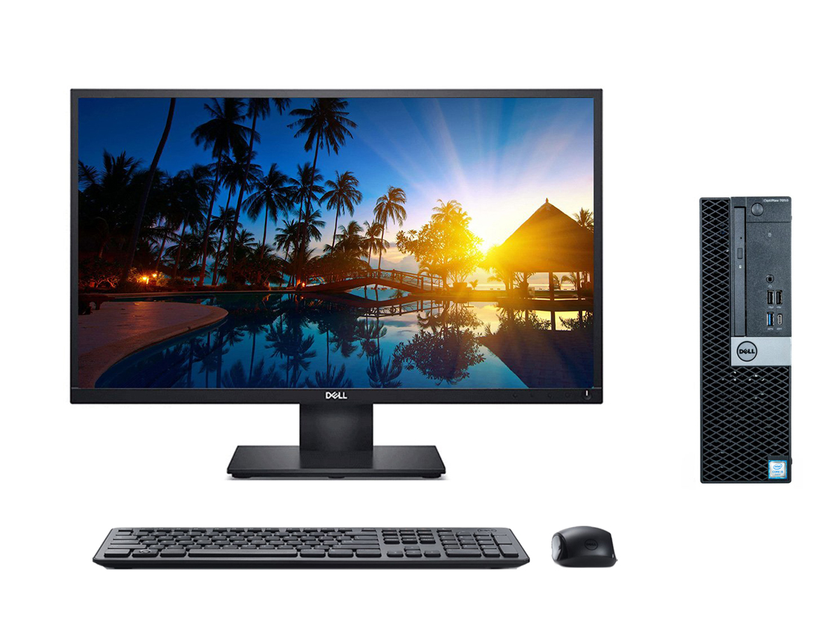 Bộ máy tính để bàn Dell OPTIPLEX 7050 - Màn hình Dell 24 inch FullHD E-Series - Chuột phím Dell