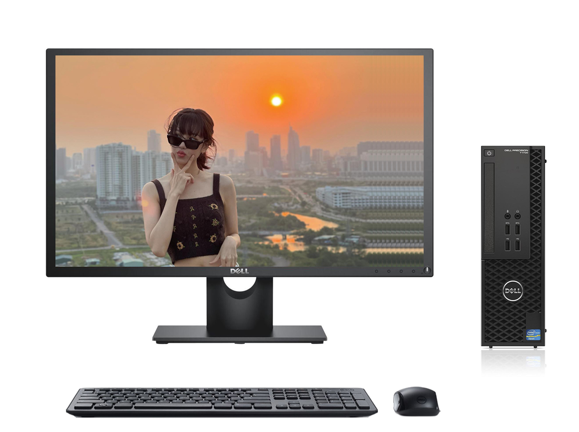 Bộ máy tính để bàn Dell Precision T1700 Workstation - Màn hình Dell 24 inch FullHD E-Series - Chuột phím Dell